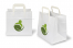 Paper carrier bags with folded handles - white with printed example | Bestbuyenvelopes.com