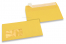 Butter cup yellow, coloured window envelopes, 110 x 220 mm (DL), window on the left, windowsize 45 x 90 mm, windowposition 20 mm from the left / 15 mm from the bottom, peal and seal closure, 120 gram coloured paper | Bestbuyenvelopes.com