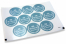 Communion envelope seals - mi primera comunión blue with white wreath | Bestbuyenvelopes.com